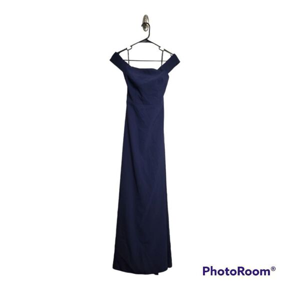 Dessy Collection Off the Shoulder Trumpet Skirt Gown - Picture 2 of 5